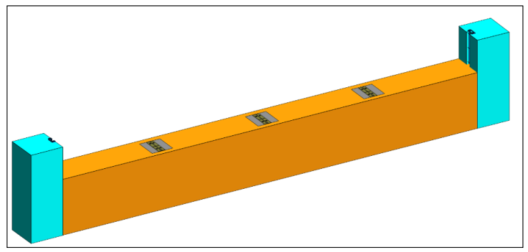 BIM model of anchor plates and end posts after pouring concrete