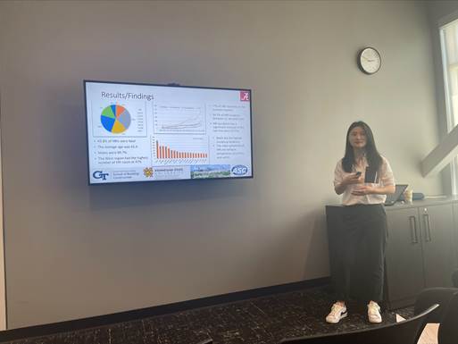 Peiyi presenting her results and findings at the ASC Conference