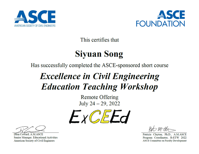 ASCE ExCEEd Certificate